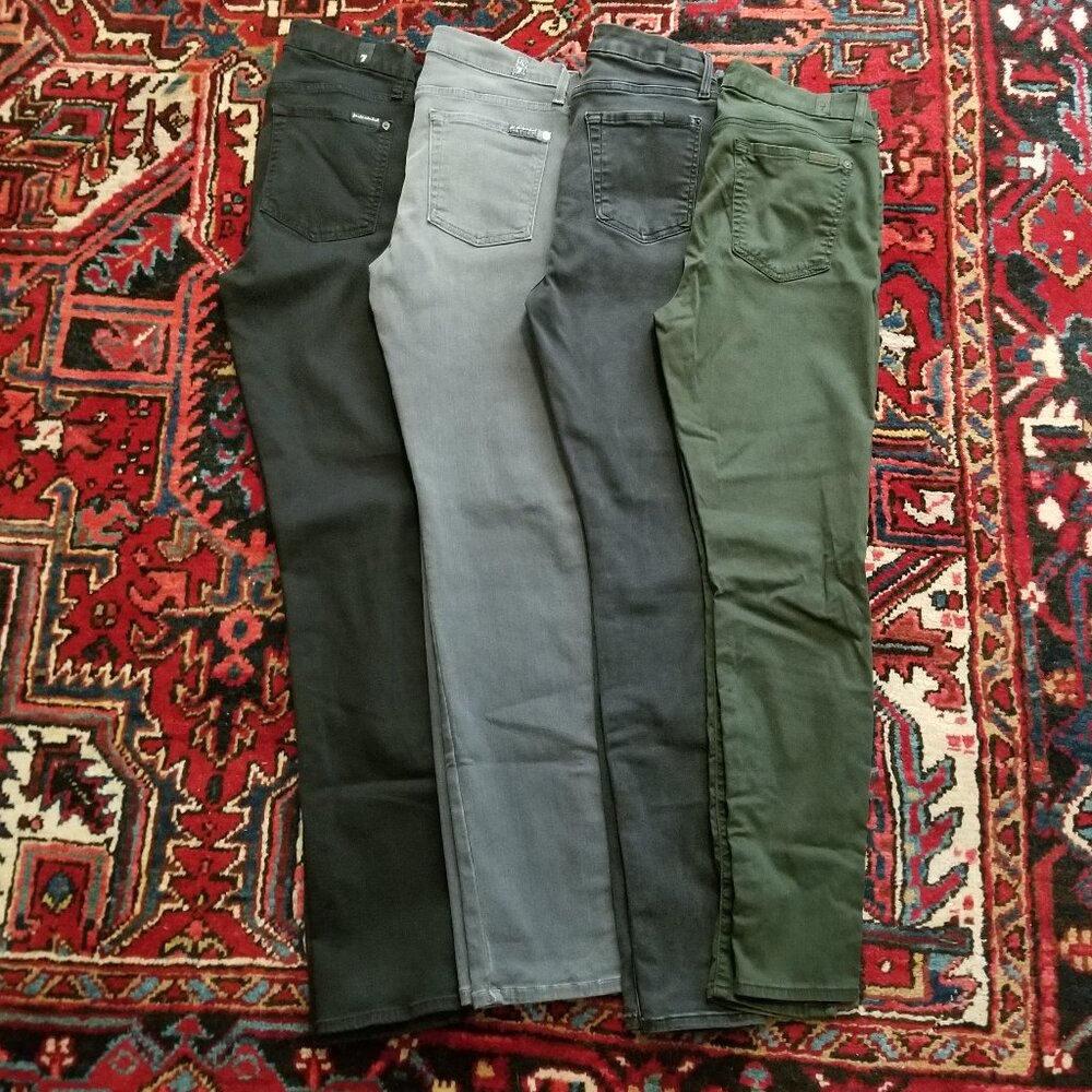 Lot of 4 Lightweight Denim/Pants - 7 For All Mankind - Skinny Style - Size 28